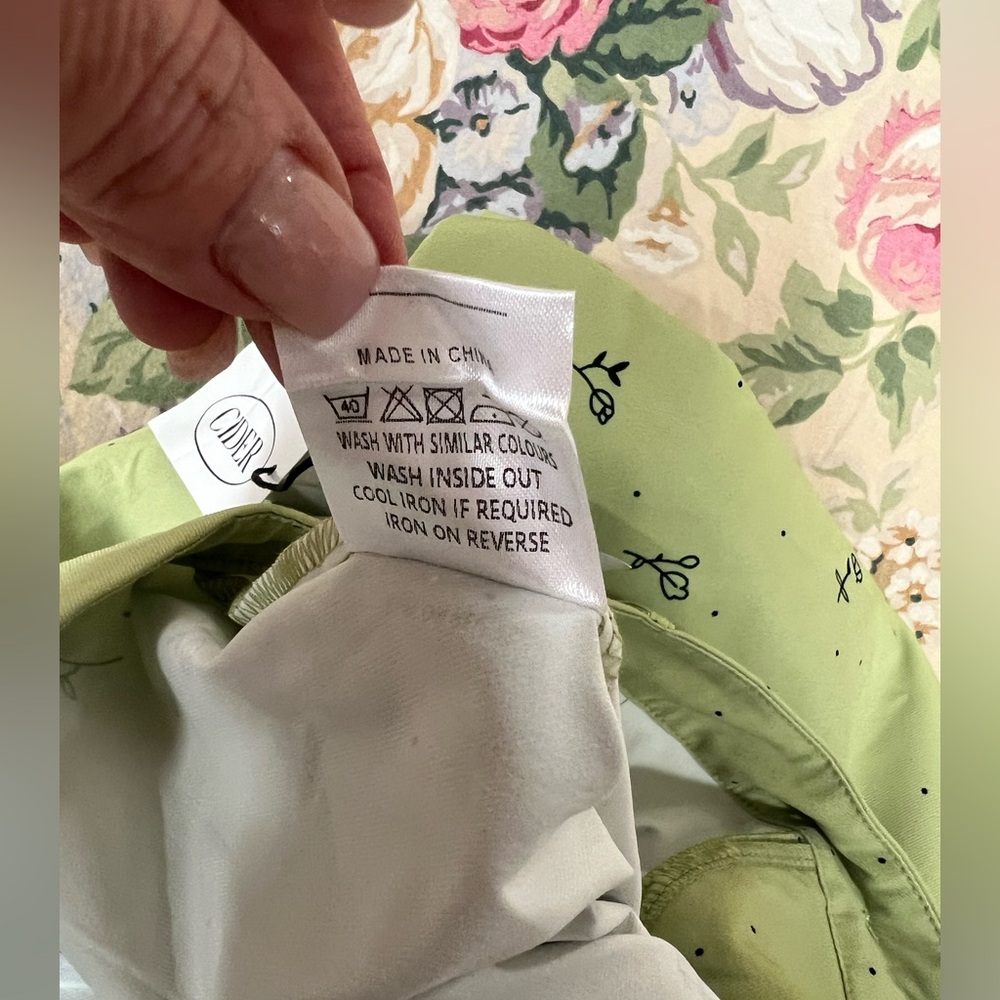 Cider Light Green Floral Trousers - Picture 3 of 11